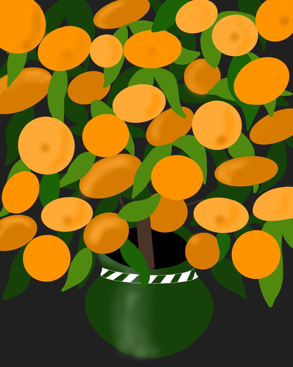 Mandarin Orange Tree 8 X 10 Art Print