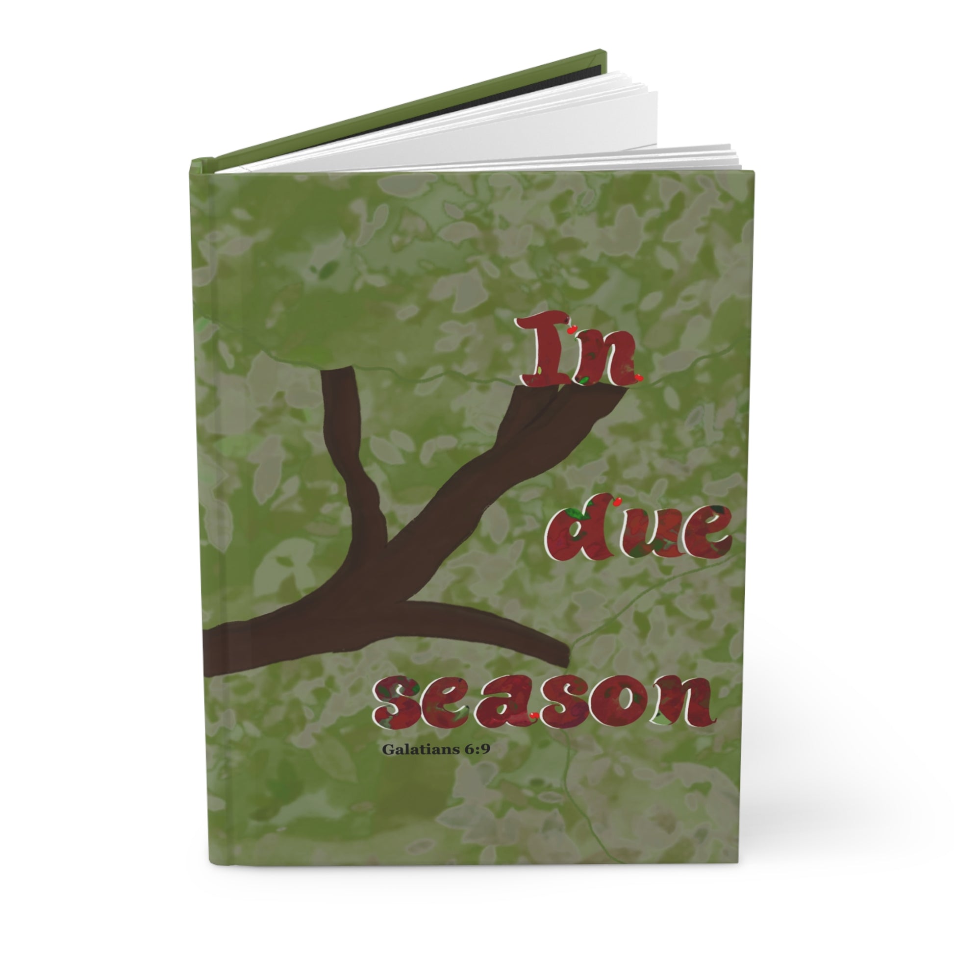 In Due Season Hardcover Journal – Faith-Inspired Green Tree Notebook (Galatians 6:9)